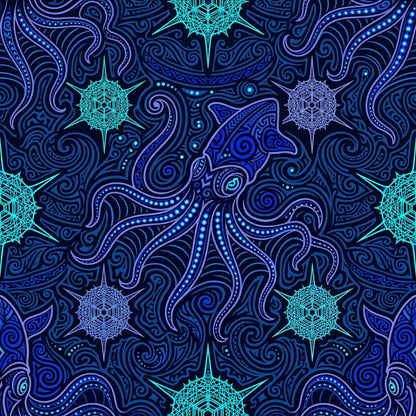 Deep Sea Bioluminescence Pattern 77 Quilting Cotton Fabric