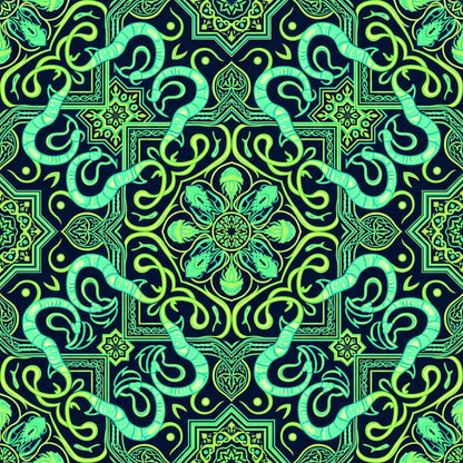 Deep Sea Bioluminescence Pattern 81 Quilting Cotton Fabric