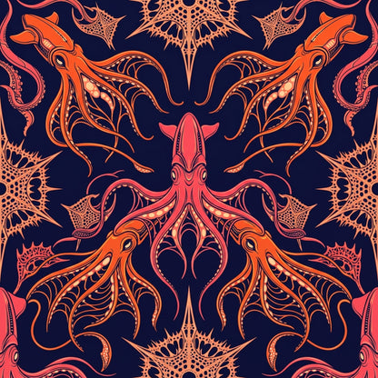 Deep Sea Bioluminescence Pattern 91 Quilting Cotton Fabric