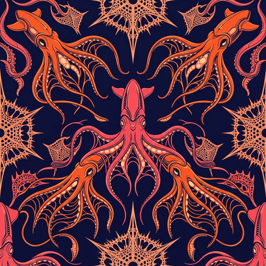 Deep Sea Bioluminescence Pattern 91 Quilting Cotton Fabric