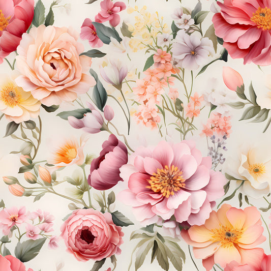 Delicate Petals Pattern 2 Quilting Cotton Fabric