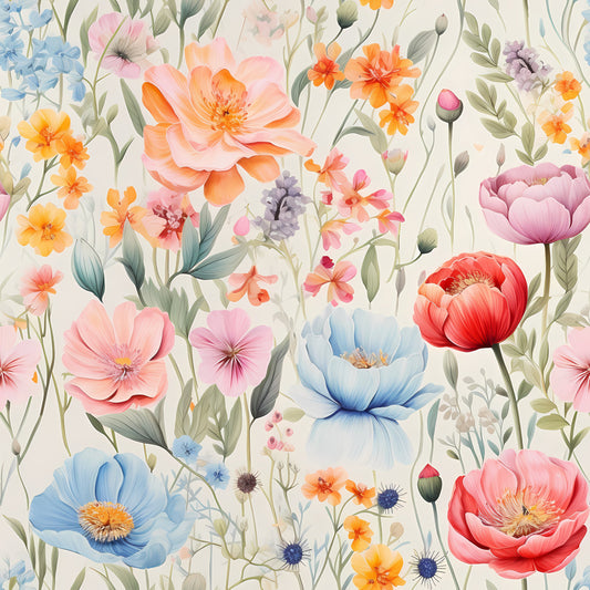 Delicate Petals Pattern 5 Quilting Cotton Fabric