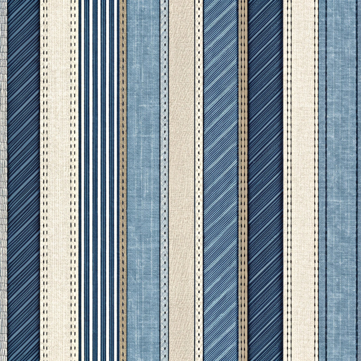 Denium Patchwork Pattern 2 Quilting Cotton Fabric