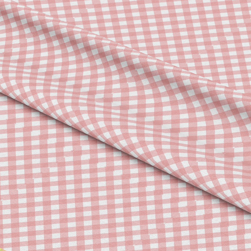 Diagonal Gingham Peach Puff Quilting Cotton Fabric