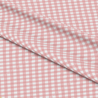 Diagonal Gingham Peach Puff Quilting Cotton Fabric