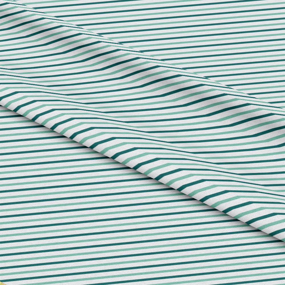 Diagonal Stripes Mint and Teal Quilting Cotton Fabric