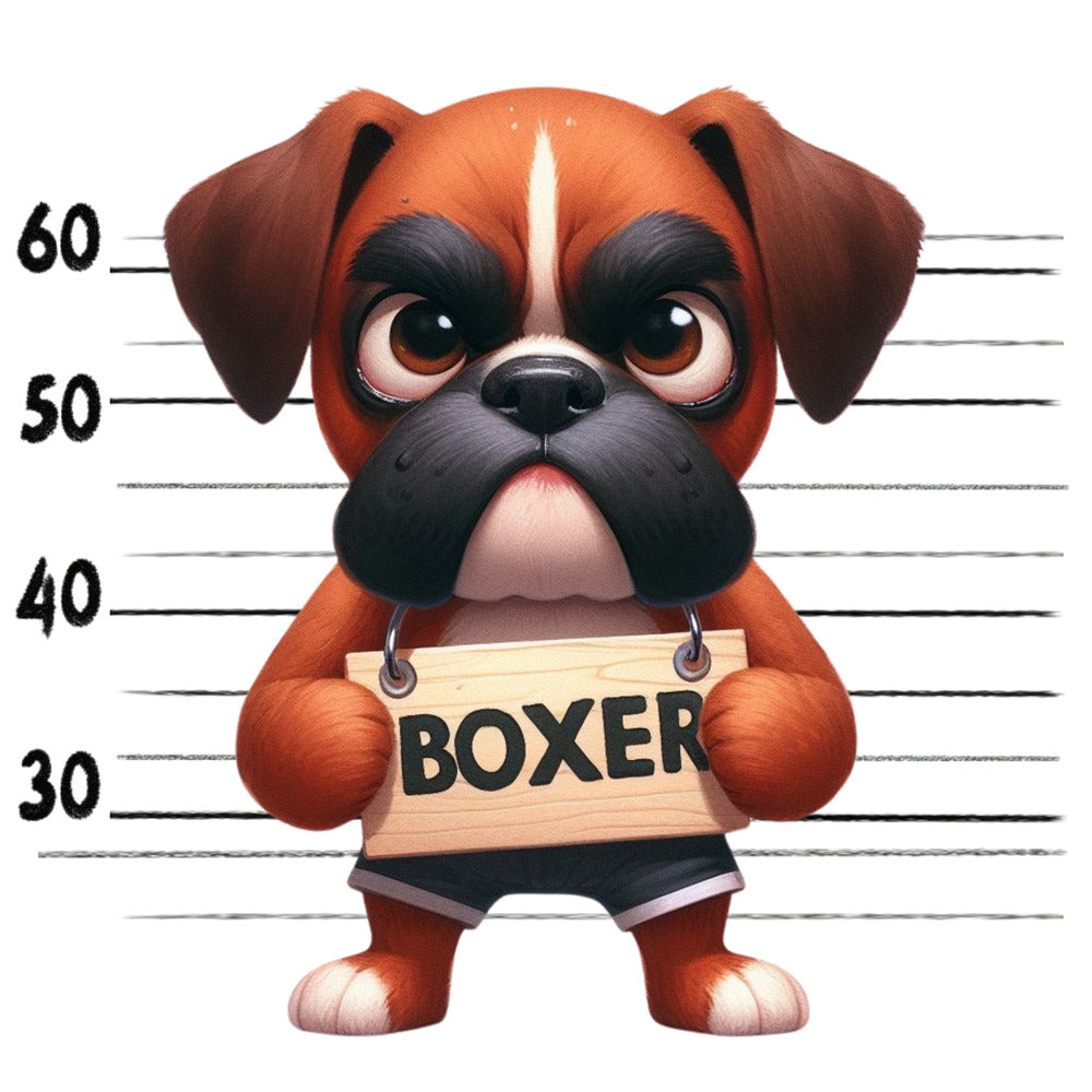 Doggie Mugshots Boxer Fabric Panel