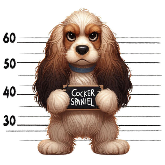 Doggie Mugshots Cocker Spaniel Fabric Panel