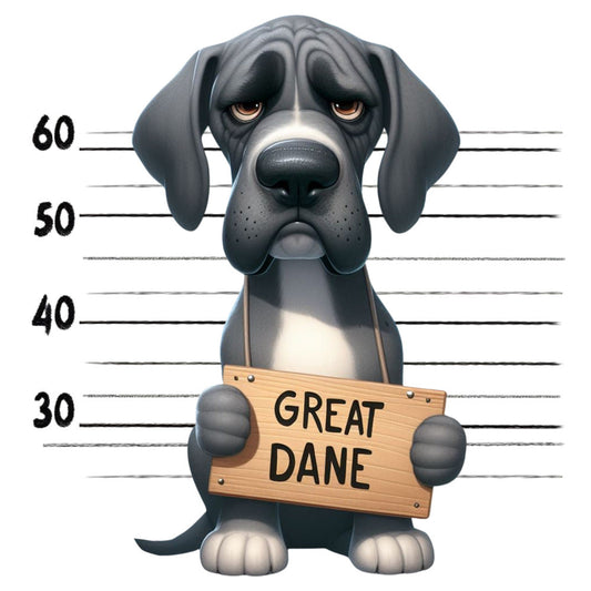 Doggie Mugshots Great Dane Fabric Panel