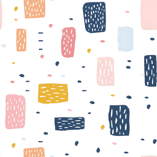 Doodle Polka Dot Rectangles Pattern 13 Quilting Cotton Fabric