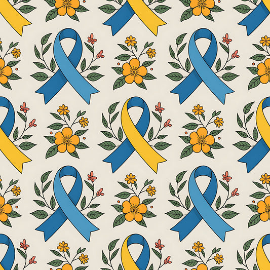 Down Syndrome Awareness Pattern 10 Quilting Cotton Fabric