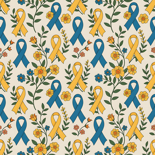 Down Syndrome Awareness Pattern 12 Quilting Cotton Fabric