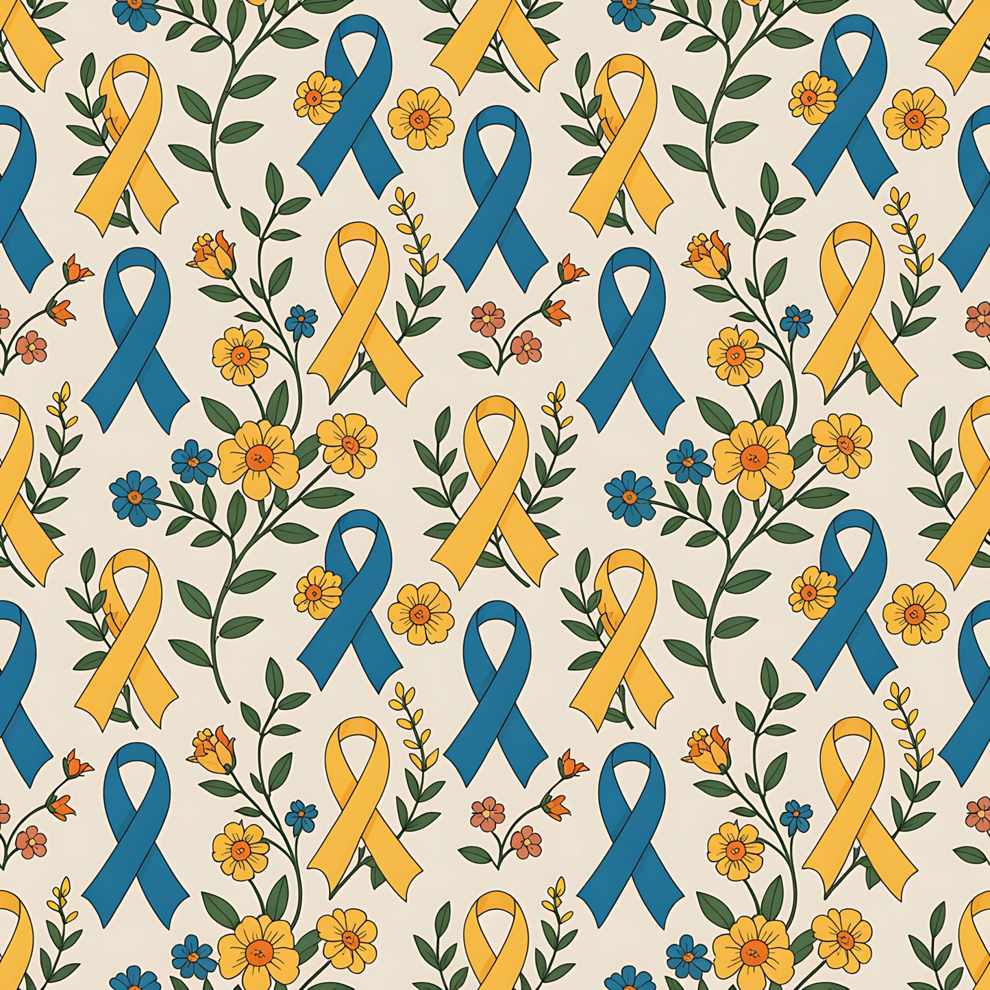 Down Syndrome Awareness Pattern 12 Quilting Cotton Fabric