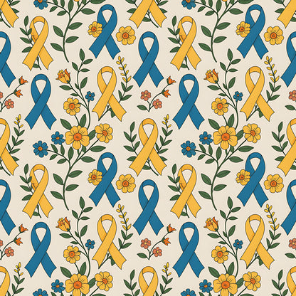 Down Syndrome Awareness Pattern 12 Quilting Cotton Fabric