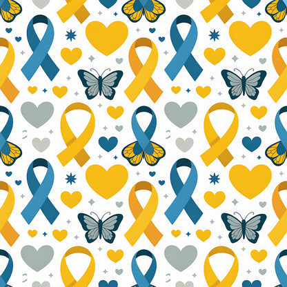 Down Syndrome Awareness Pattern 1 Quilting Cotton Fabric