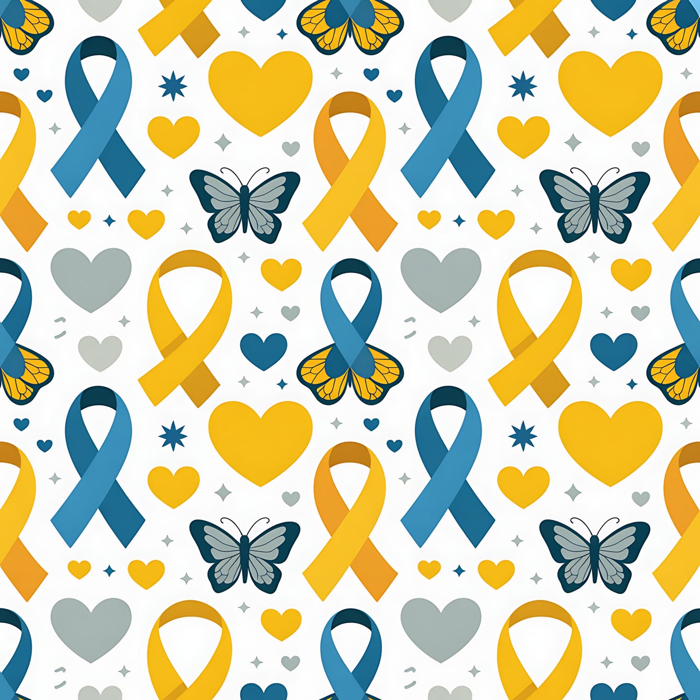 Down Syndrome Awareness Pattern 1 Quilting Cotton Fabric
