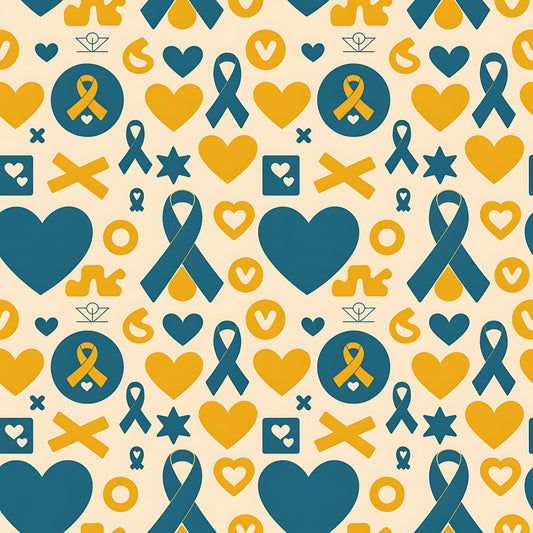 Down Syndrome Awareness Pattern 22 Quilting Cotton Fabric