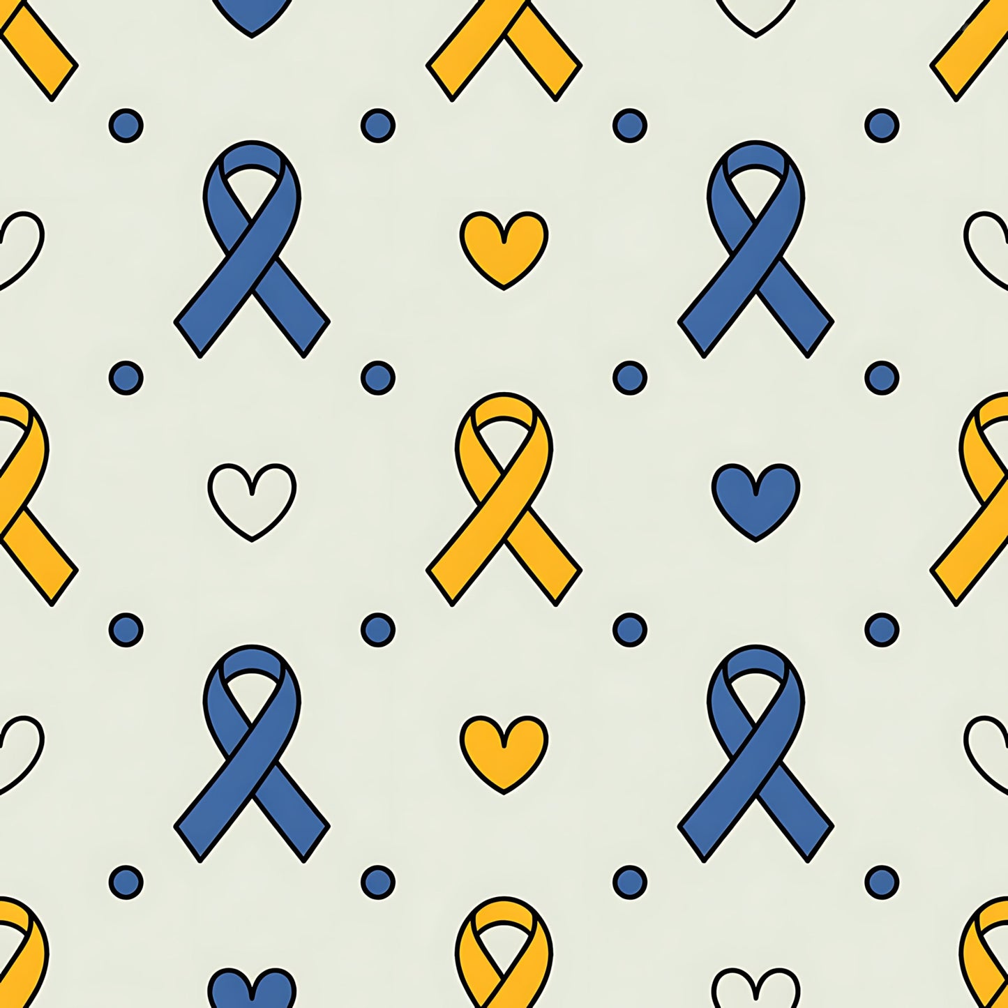 Down Syndrome Awareness Pattern 25 Quilting Cotton Fabric