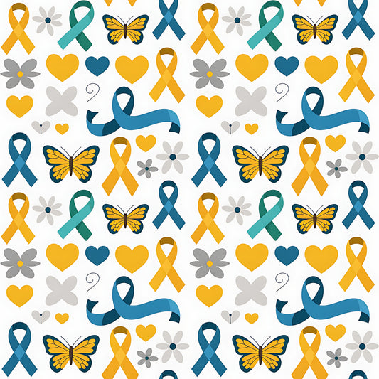 Down Syndrome Awareness Pattern 29 Quilting Cotton Fabric