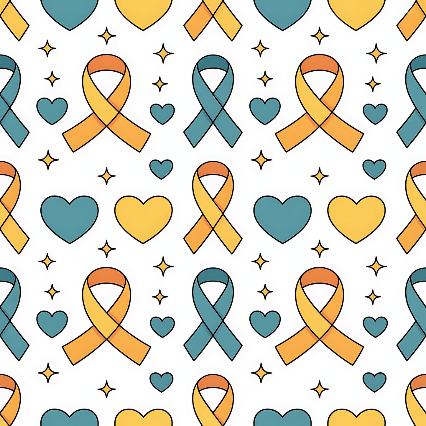 Down Syndrome Awareness Pattern 5 Quilting Cotton Fabric