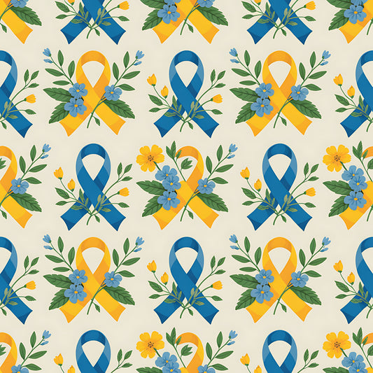 Down Syndrome Awareness Pattern 9 Quilting Cotton Fabric