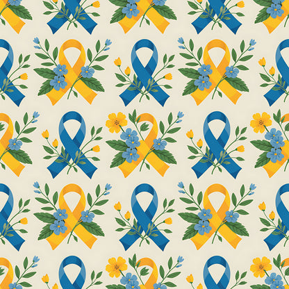 Down Syndrome Awareness Pattern 9 Quilting Cotton Fabric