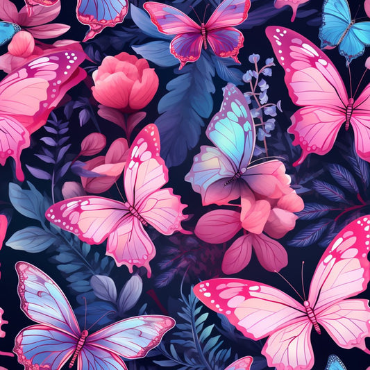 Dreamy Butterflies Purple and Pink Pattern 6 Quilting Cotton Fabric