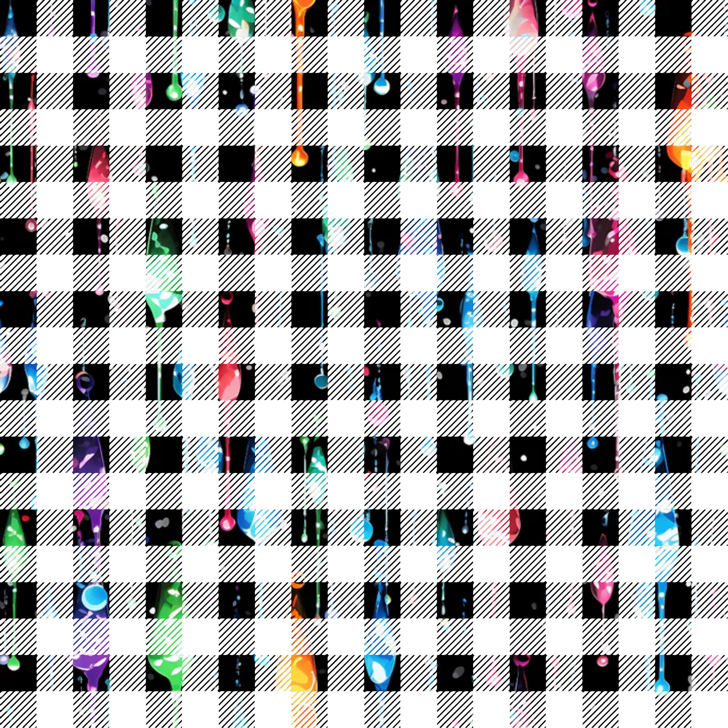 Dripping Rainbow Liquid Pattern 16 Quilting Cotton Fabric