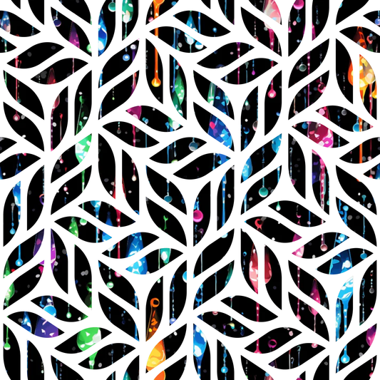 Dripping Rainbow Liquid Pattern 24 Quilting Cotton Fabric