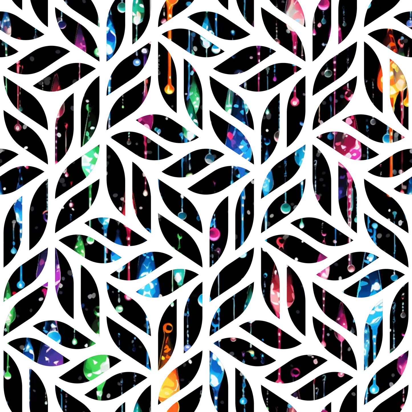 Dripping Rainbow Liquid Pattern 24 Quilting Cotton Fabric