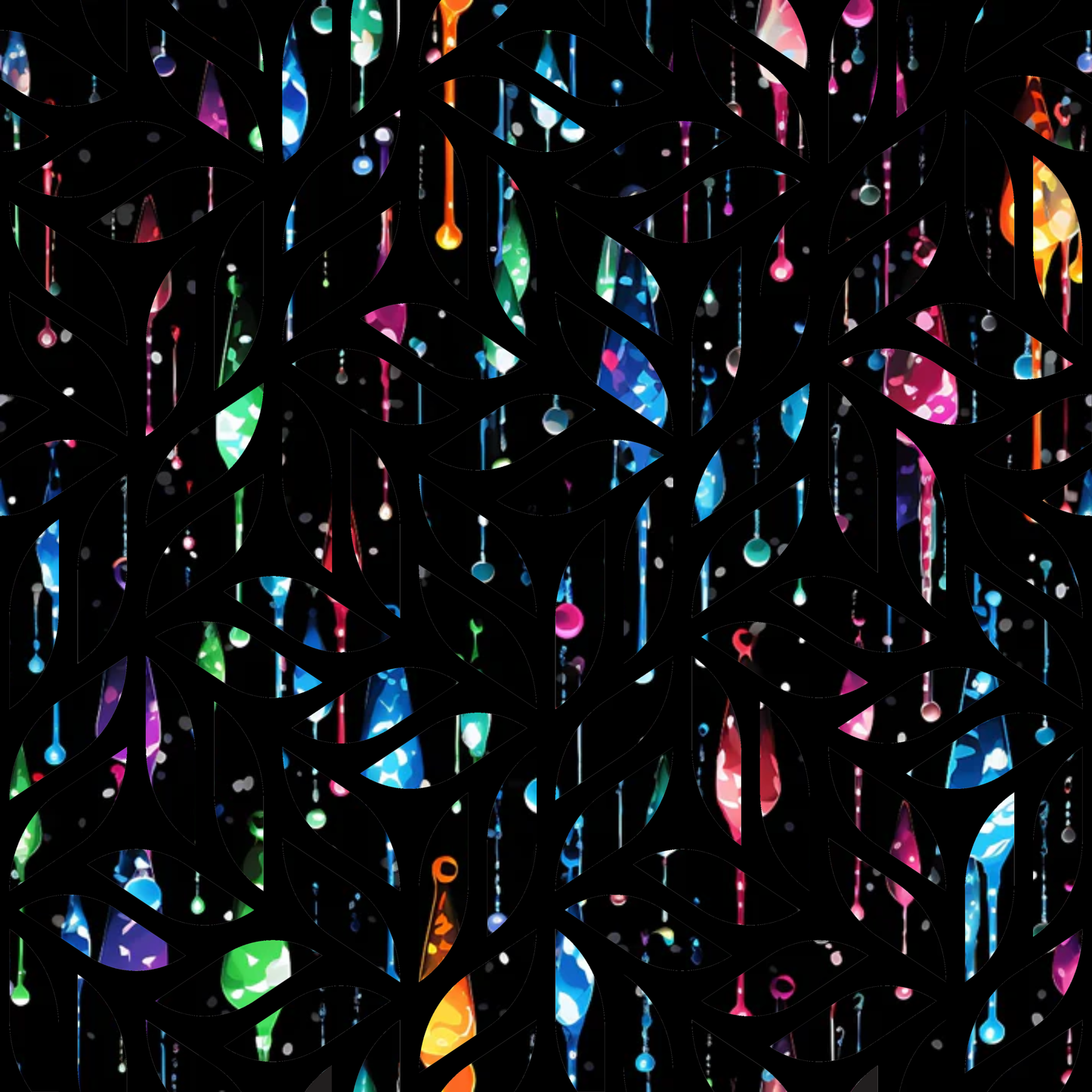 Dripping Rainbow Liquid Pattern 25 Quilting Cotton Fabric
