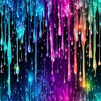 Dripping Rainbow Liquid Pattern 4 Quilting Cotton Fabric