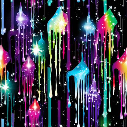 Dripping Rainbow Liquid Pattern 8 Quilting Cotton Fabric