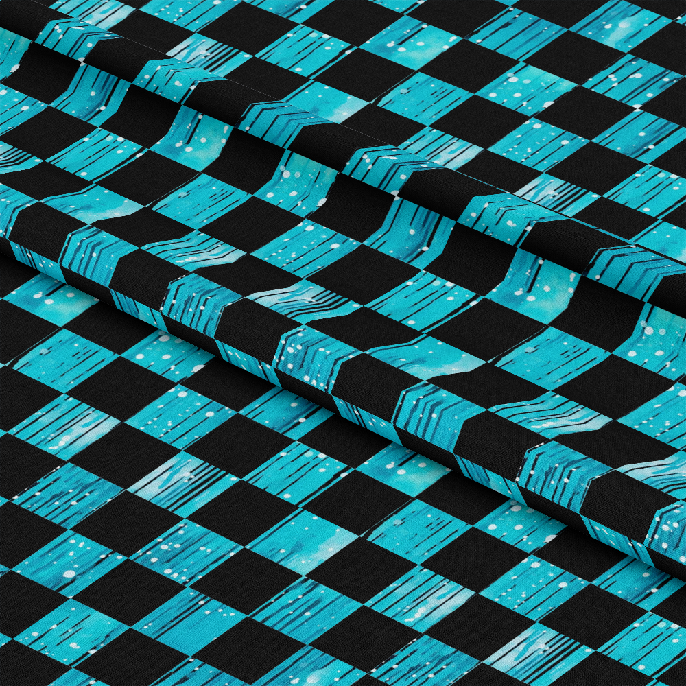 Dripping Turquoise Liquid Pattern 8 Quilting Cotton Fabric
