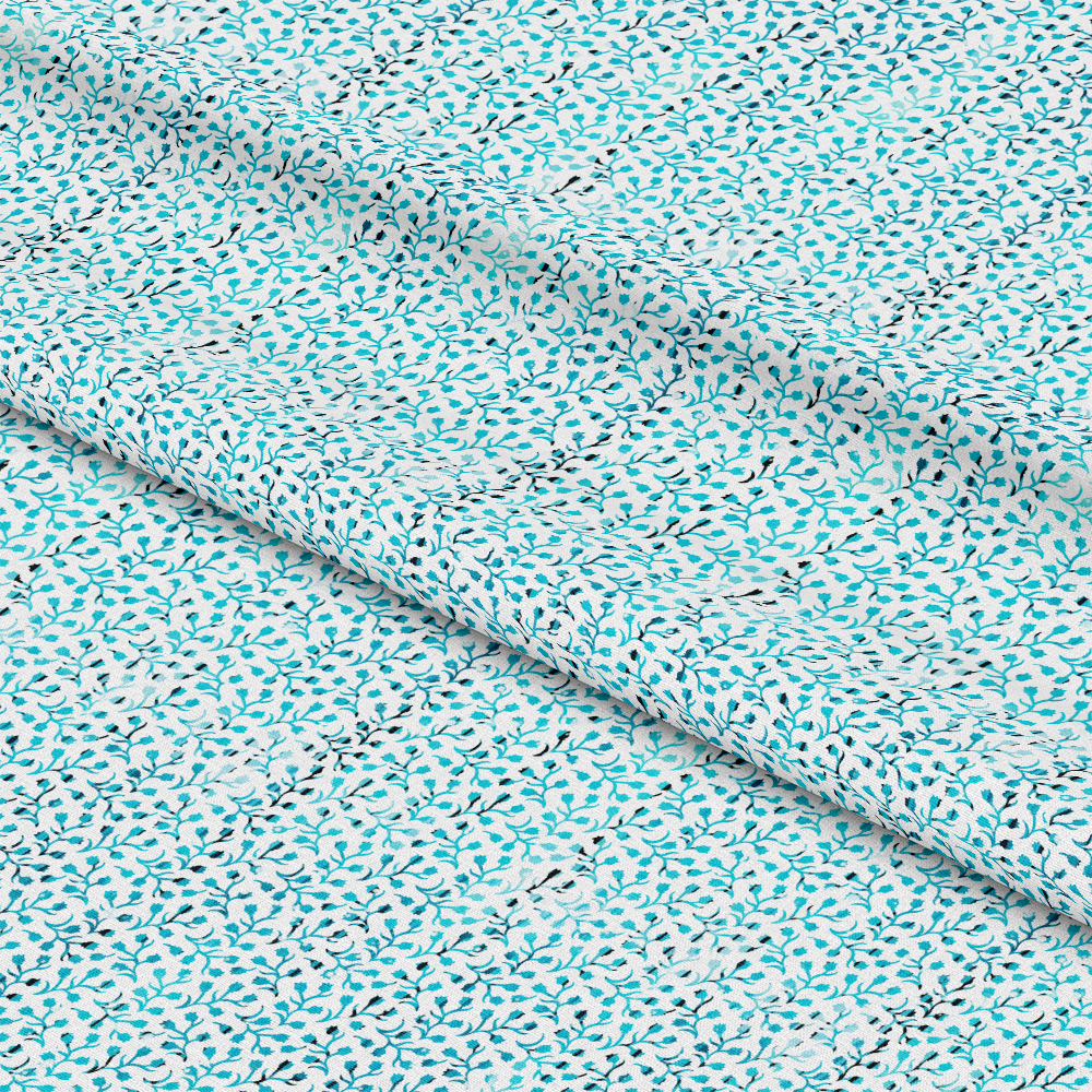 Dripping Turquoise Liquid Pattern 19 Quilting Cotton Fabric