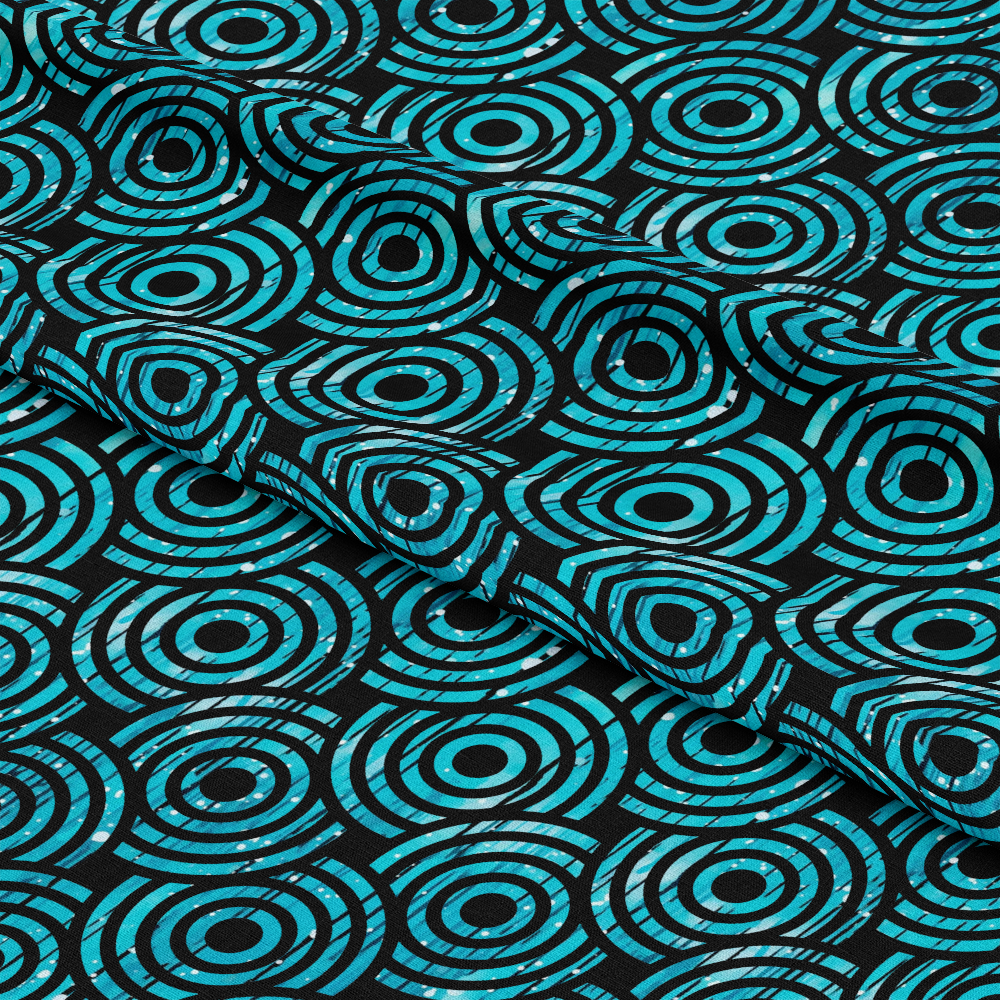 Dripping Turquoise Liquid Pattern 15 Quilting Cotton Fabric