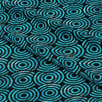Dripping Turquoise Liquid Pattern 15 Quilting Cotton Fabric