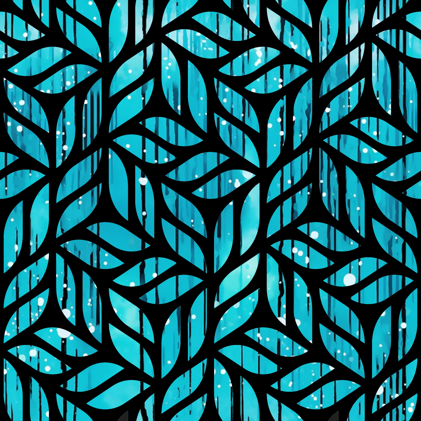 Dripping Turquoise Liquid Pattern 20 Quilting Cotton Fabric