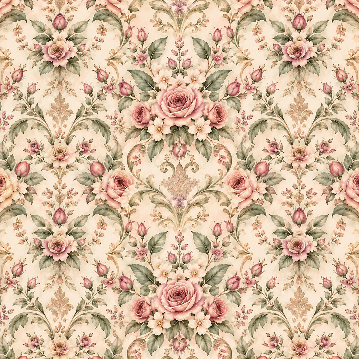 Dusty Rose Cottage Garden Pattern 10 Quilting Cotton Fabric