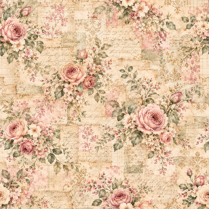 Dusty Rose Cottage Garden Pattern 4 Quilting Cotton Fabric