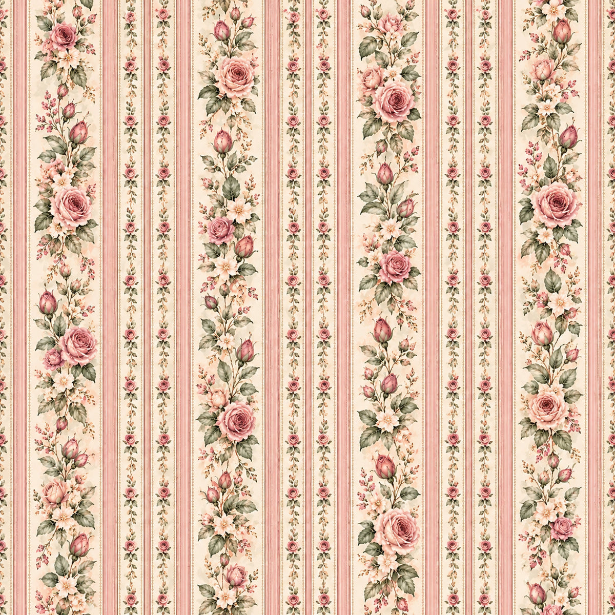 Dusty Rose Cottage Garden Pattern 5 Quilting Cotton Fabric