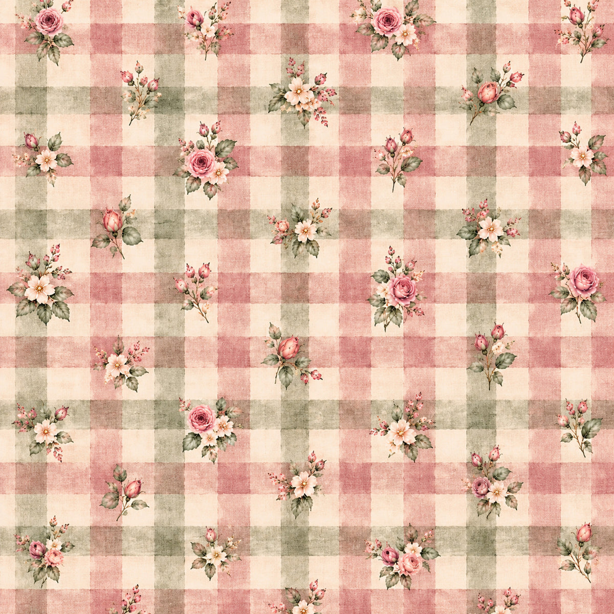 Dusty Rose Cottage Garden Pattern 6 Quilting Cotton Fabric