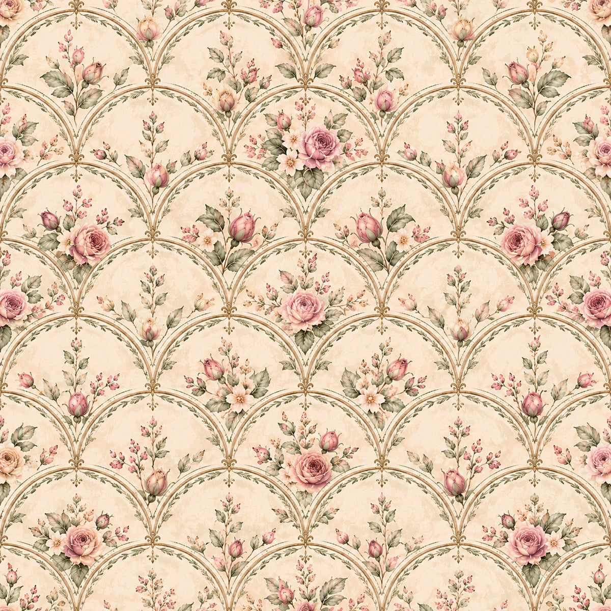 Dusty Rose Cottage Garden Pattern 9 Quilting Cotton Fabric