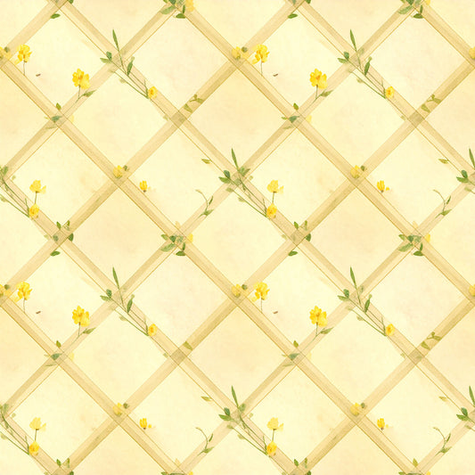 Dusty Yellow Cottage Garden Pattern 10 Quilting Cotton Fabric