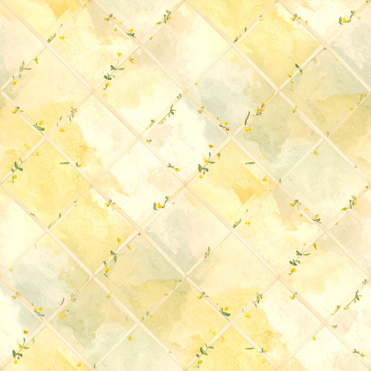 Dusty Yellow Cottage Garden Pattern 11 Quilting Cotton Fabric