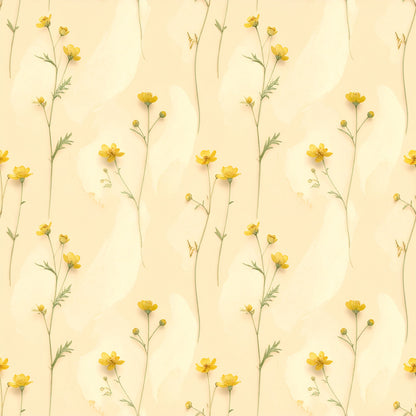 Dusty Yellow Cottage Garden Pattern 27 Quilting Cotton Fabric