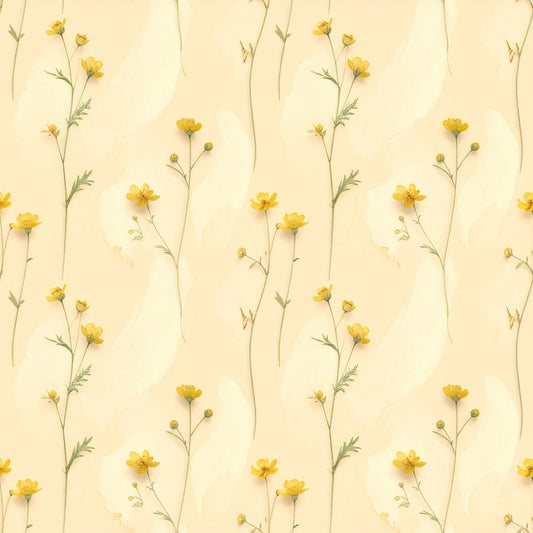 Dusty Yellow Cottage Garden Pattern 27 Quilting Cotton Fabric
