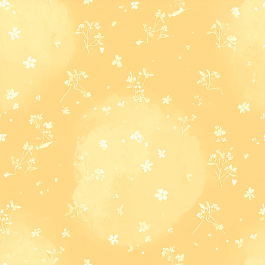 Dusty Yellow Cottage Garden Pattern 5 Quilting Cotton Fabric