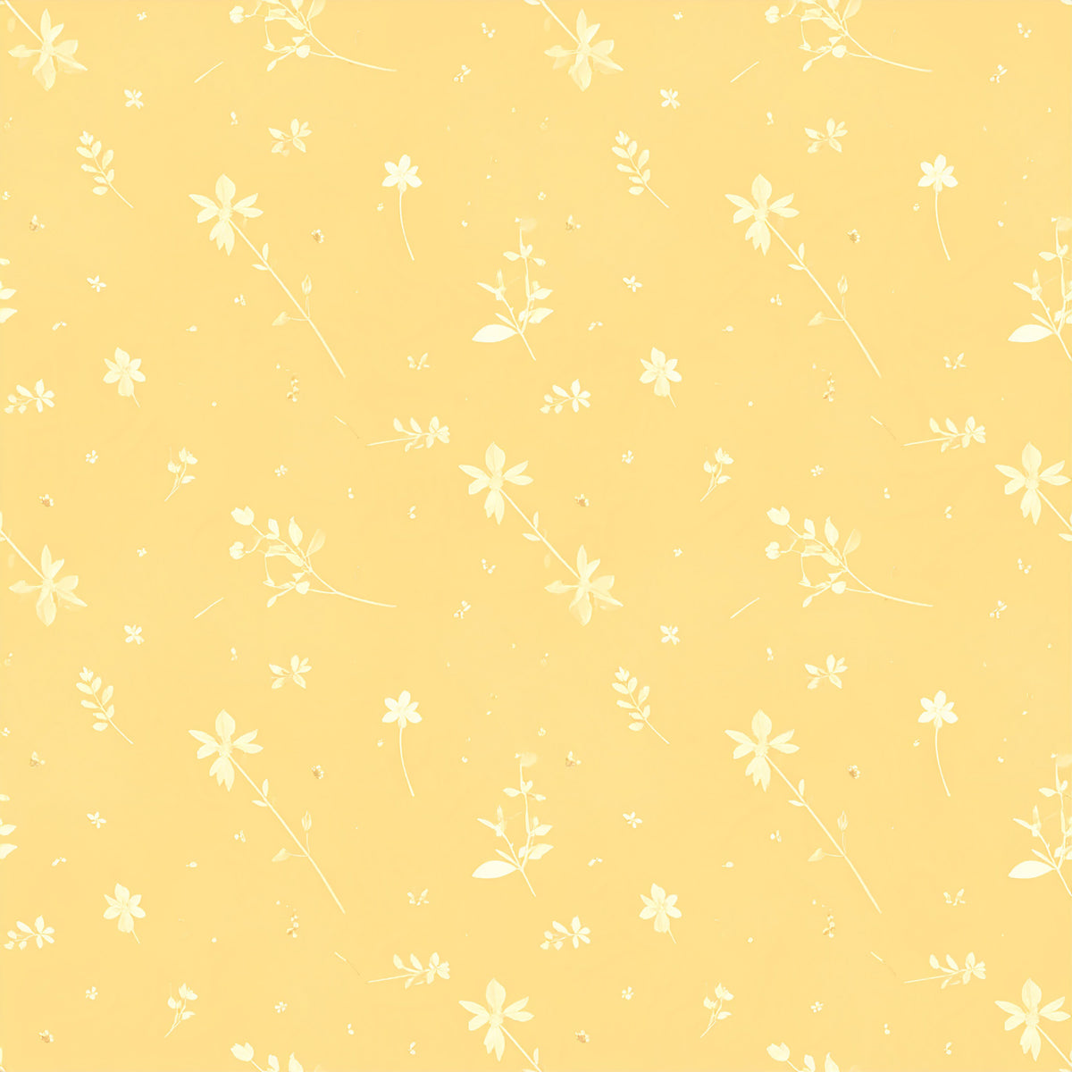 Dusty Yellow Cottage Garden Pattern 6 Quilting Cotton Fabric