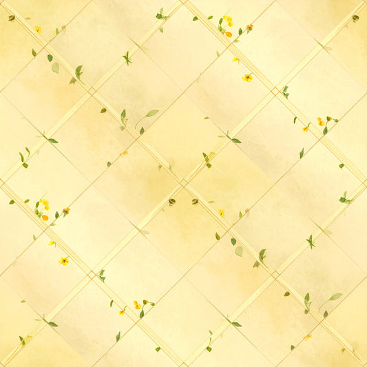 Dusty Yellow Cottage Garden Pattern 9 Quilting Cotton Fabric